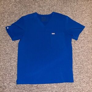 Figs Royal Blue Leon Three Pocket Scrub Top